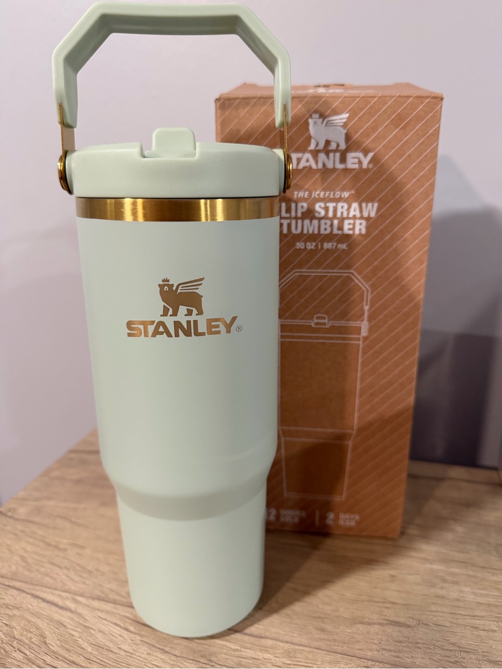 Stanley Mint Green Flip Straw Tumbler with Handle